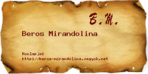 Beros Mirandolina névjegykártya